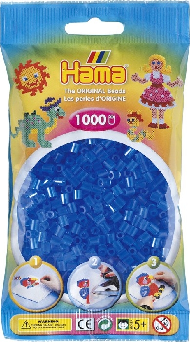 Hama - perles bleu transparent