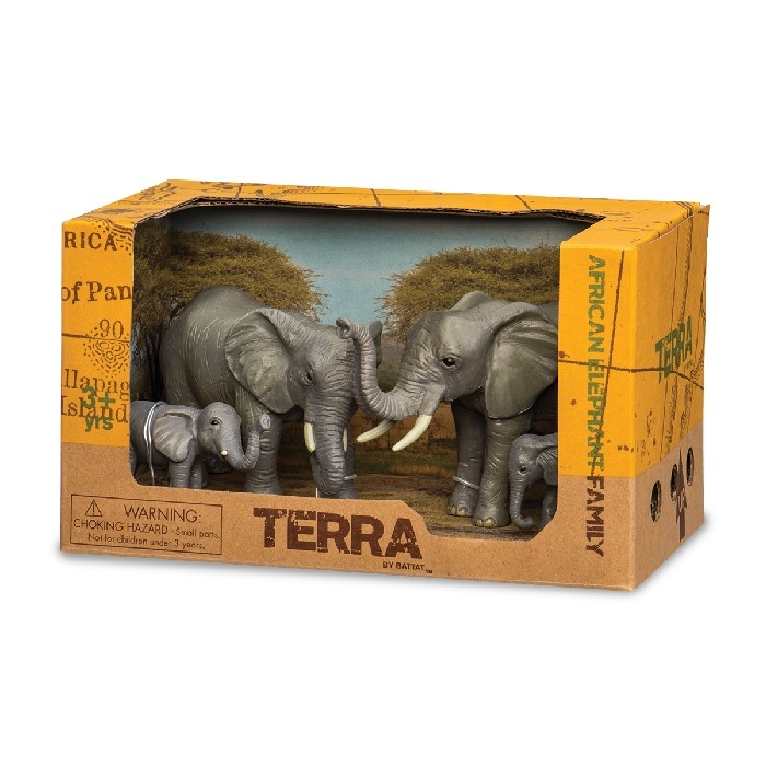 Terra - famille d'éléphants d'afrique